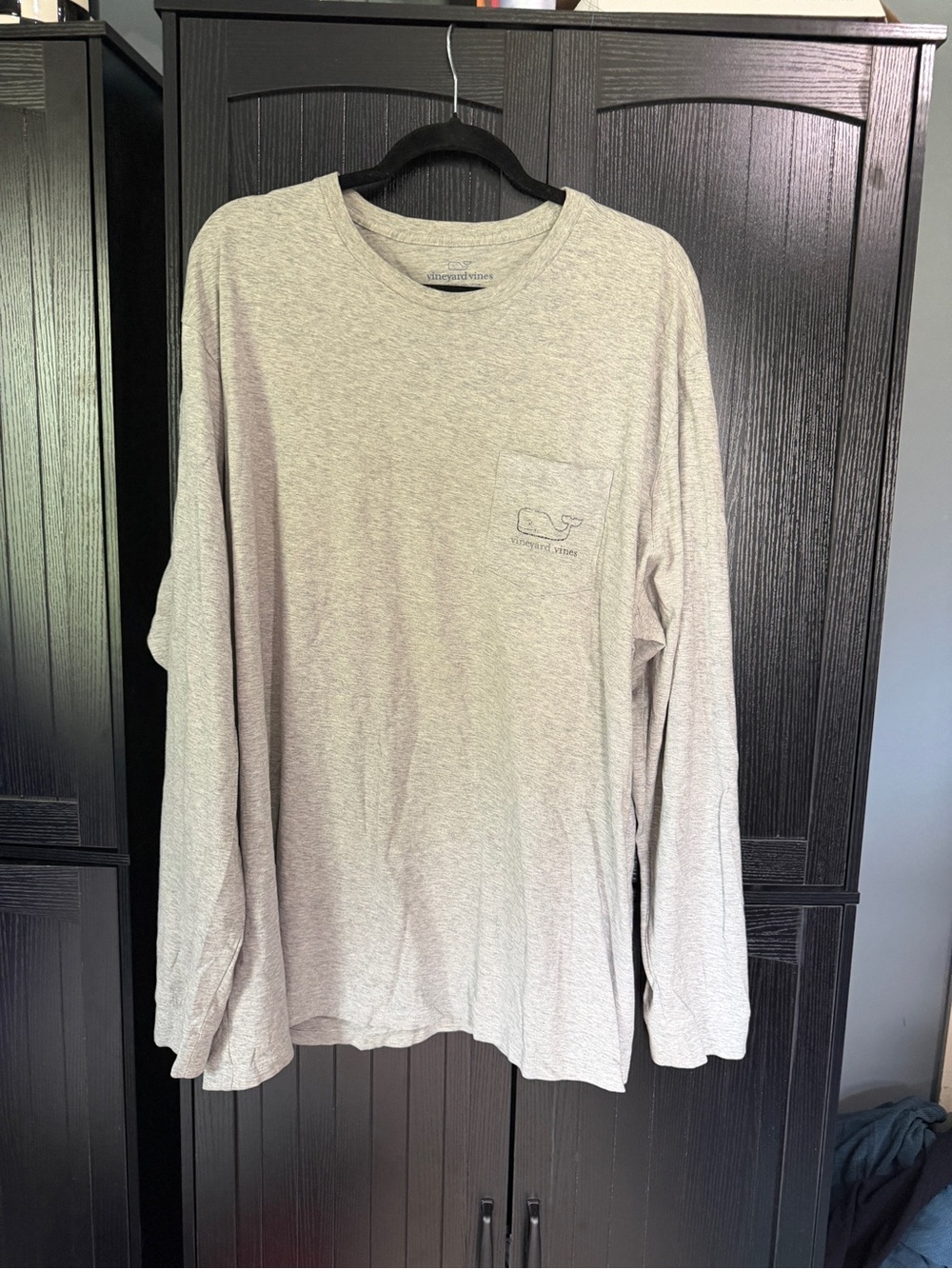 Vineyard Vines Light Heather Gray Long-Sleeve Pocket Tee size 3XL